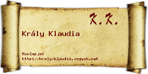 Krály Klaudia névjegykártya