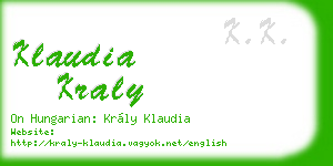 klaudia kraly business card
